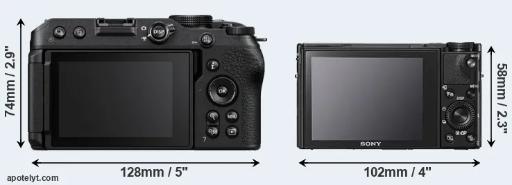 Comparison Z30 or RX100 V rear