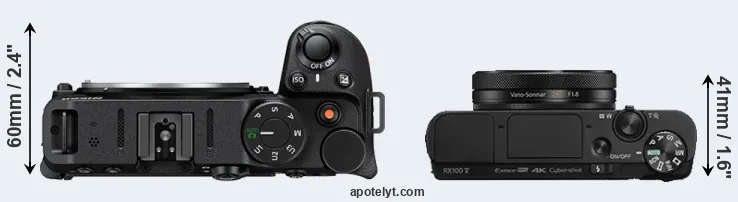 Compare Z30 versus RX100 V top