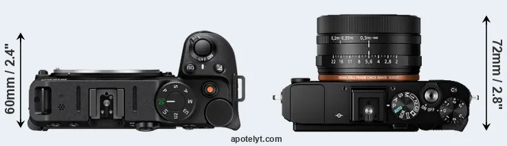 Compare Z30 versus RX1R II top