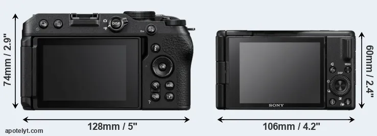 Comparison Z30 or ZV-1 II rear