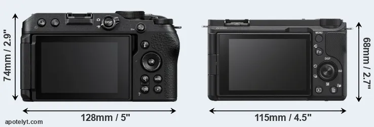 Comparison Z30 or ZV-E10 II rear