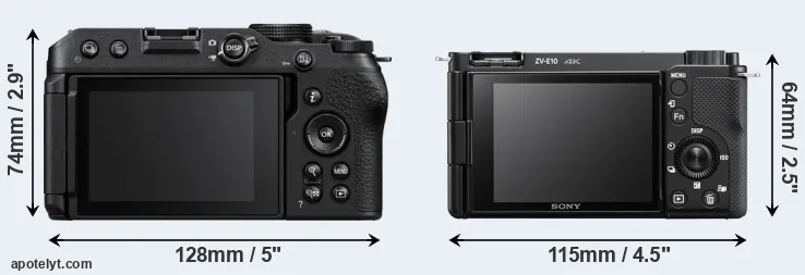 Comparison Z30 or ZV-E10 rear