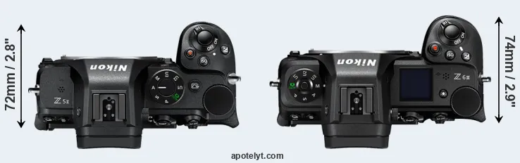 Compare Z5 II versus Z6 III top