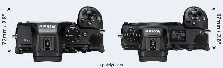 Compare Z5 II versus Z6 top