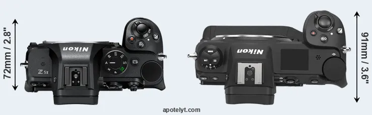 Compare Z5 II versus Z9 top
