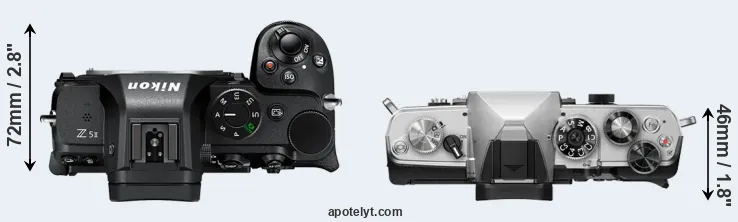 Compare Z5 II versus OM-3 top