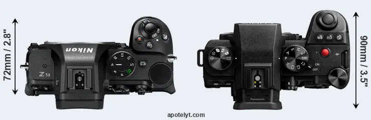 Compare Z5 II versus S5 II top