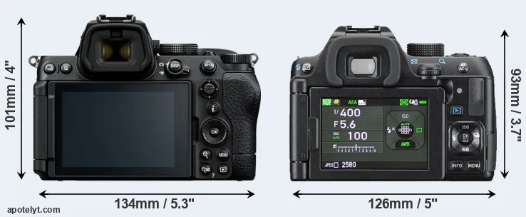 Comparison Z5 II or K-70 rear