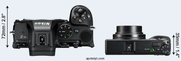 Compare Z5 II versus GR IIIx top