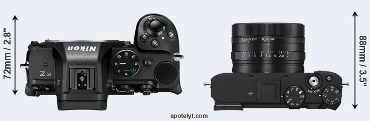 Compare Z5 II versus RX1R III top