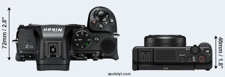 Compare Z5 II versus ZV-1F top