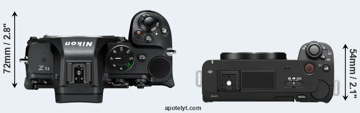 Compare Z5 II versus ZV-E1 top