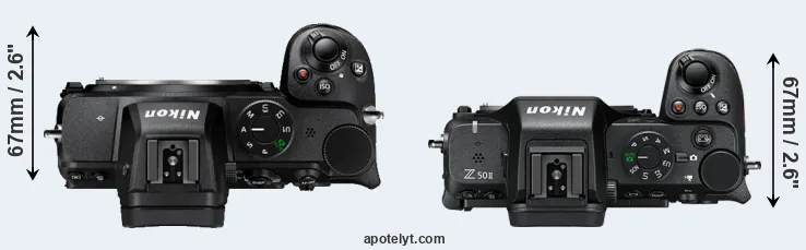 Compare Z5 versus Z50 II top