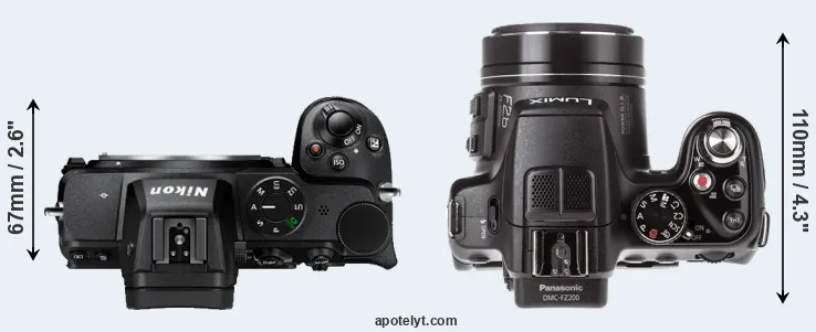 Compare Z5 versus FZ200 top