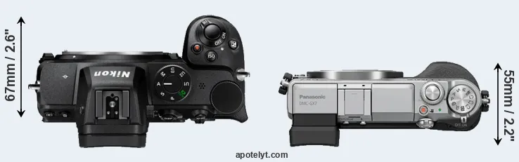 Compare Z5 versus GX7 top