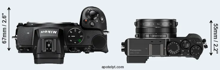 Compare Z5 versus LX100 top