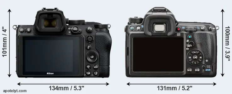 Comparison Z5 or K-3 II rear