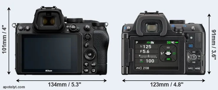 Comparison Z5 or K-S2 rear