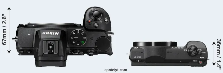 Compare Z5 versus A5100 top