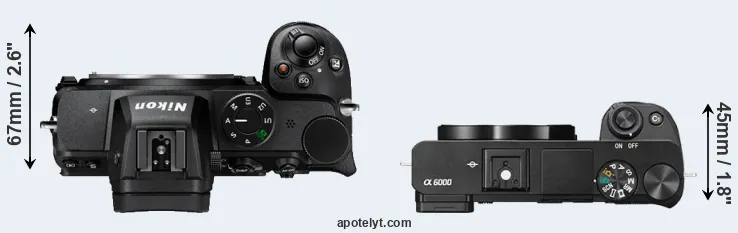 Compare Z5 versus A6000 top