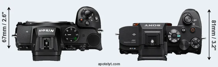 Compare Z5 versus A7S III top