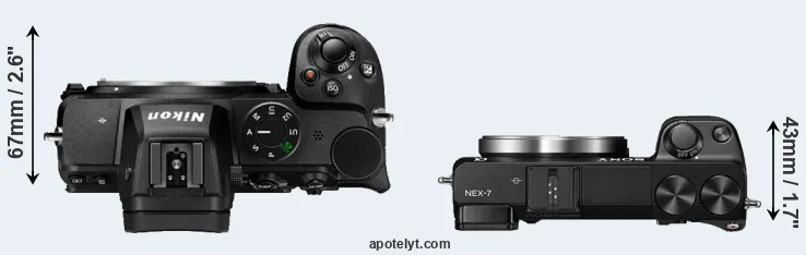 Compare Z5 versus NEX-7 top