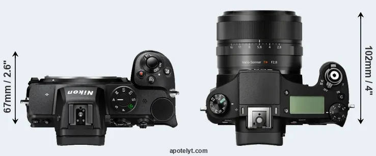 Compare Z5 versus RX10 top