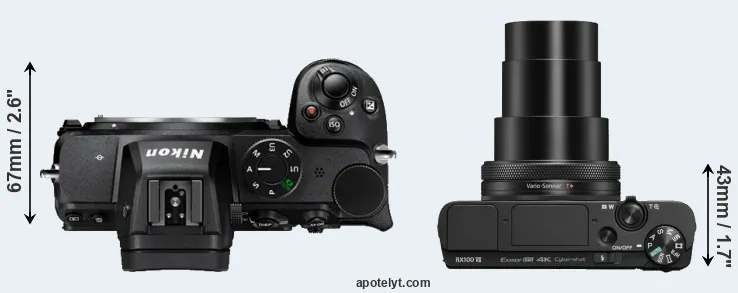 Compare Z5 versus RX100 VII top