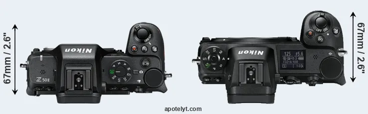Compare Z50 II versus Z6 top