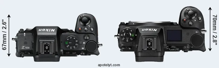 Compare Z50 II versus Z7 II top