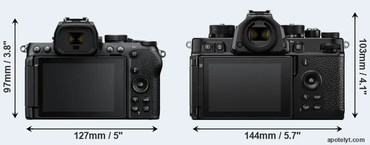 Comparison Z50 II or Zf rear