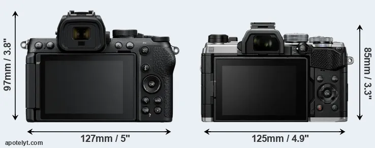 Comparison Z50 II or OM-5 rear