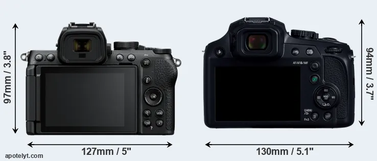 Comparison Z50 II or FZ82D rear