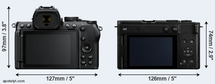Comparison Z50 II or S9 rear