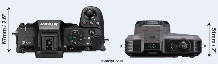 Compare Z50 II versus WG-1000 top