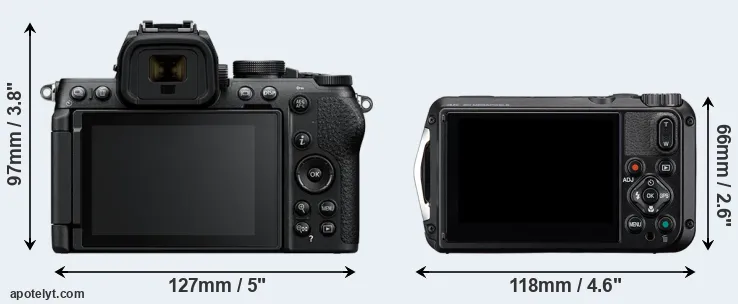 Comparison Z50 II or WG-8 rear