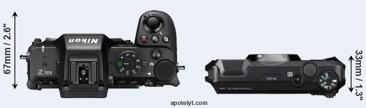 Compare Z50 II versus WG-8 top