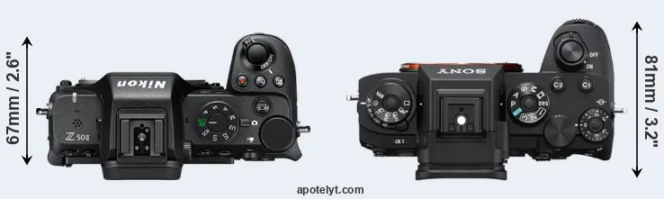 Compare Z50 II versus A1 top