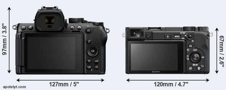 Comparison Z50 II or A6400 rear