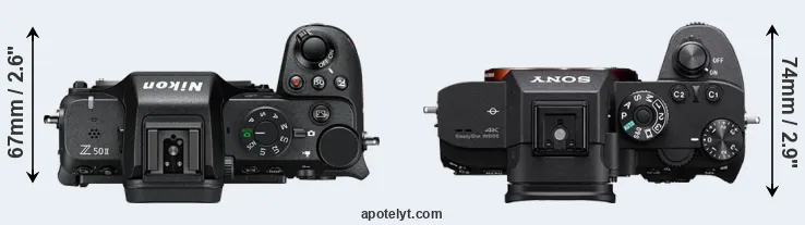 Compare Z50 II versus A7R IIIA top