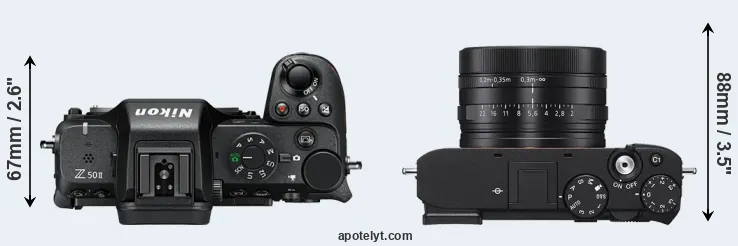 Compare Z50 II versus RX1R III top