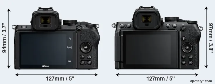 Comparison Z50 or Z50 II rear