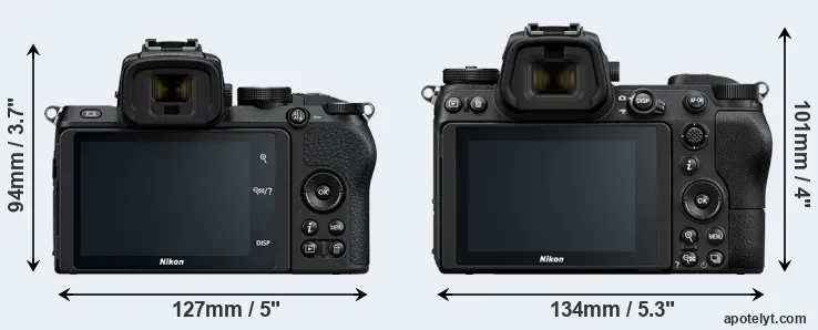 Comparison Z50 or Z7 rear