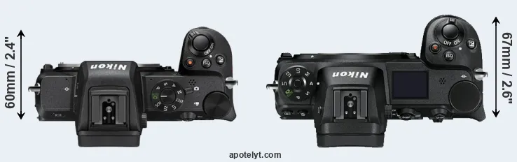 Compare Z50 versus Z7 top