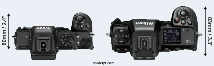 Compare Z50 versus Z8 top