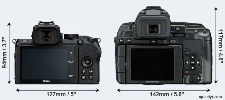Comparison Z50 or E-5 rear