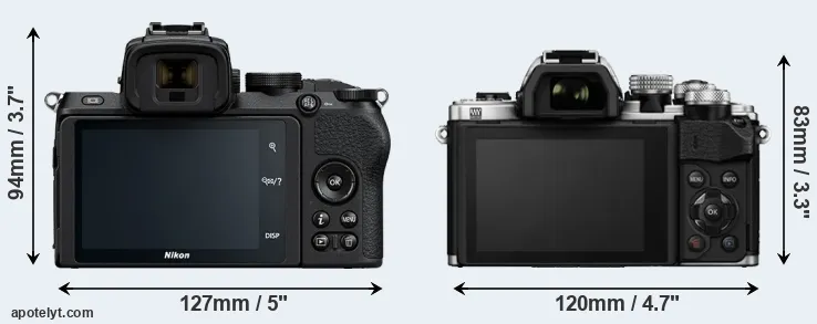 Comparison Z50 or E-M10 II rear