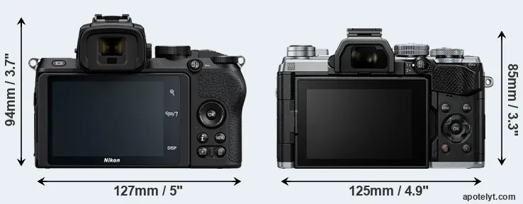 Comparison Z50 or E-M5 III rear