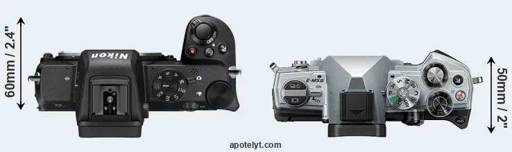Compare Z50 versus E-M5 III top