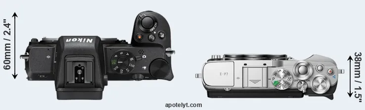 Compare Z50 versus E-P7 top
